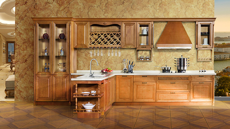 北海漁村實(shí)木櫥柜整體廚房